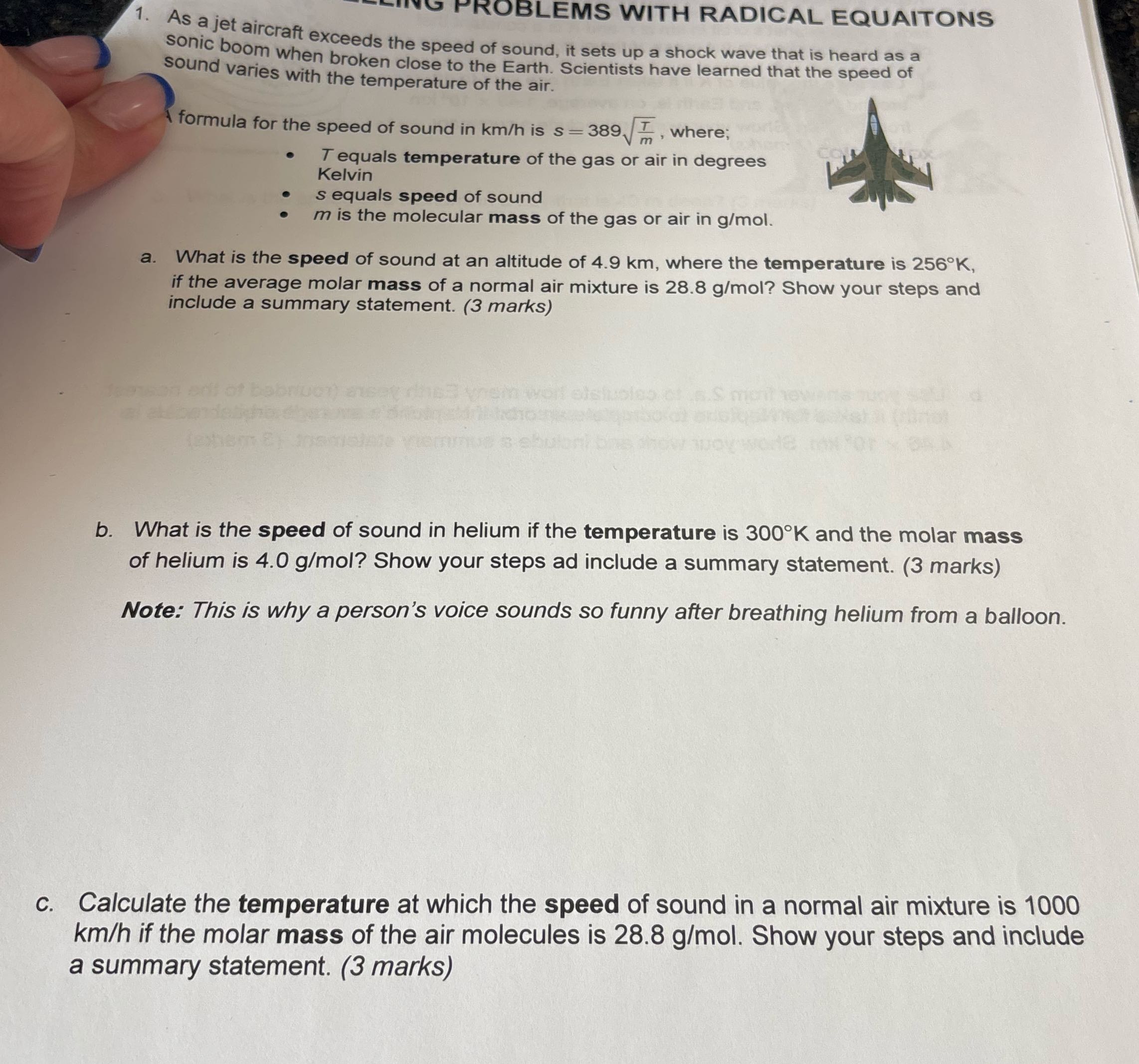 answer PROBLEMS WITH RADICAL EQUAITONS 1. As a