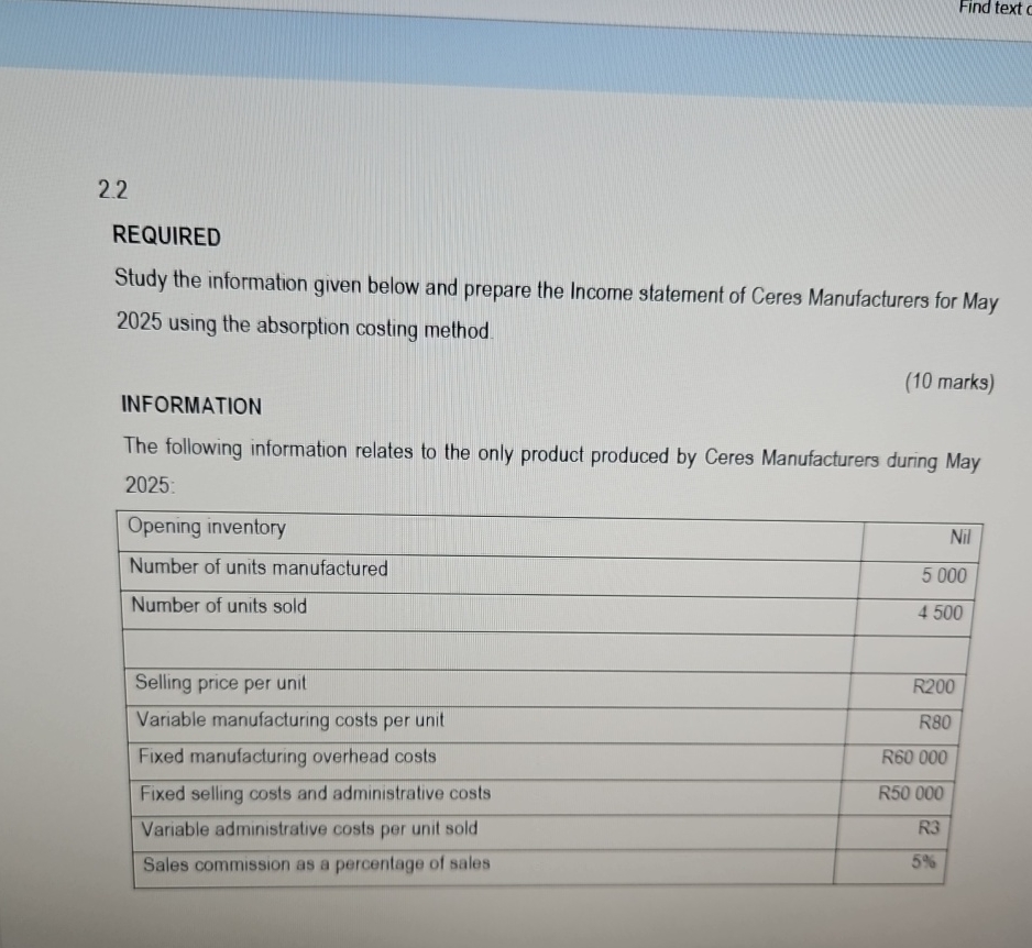 Find text 2 . 2 REQUIRED Study the information