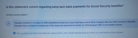 Is this statement correct regarding lump - sum