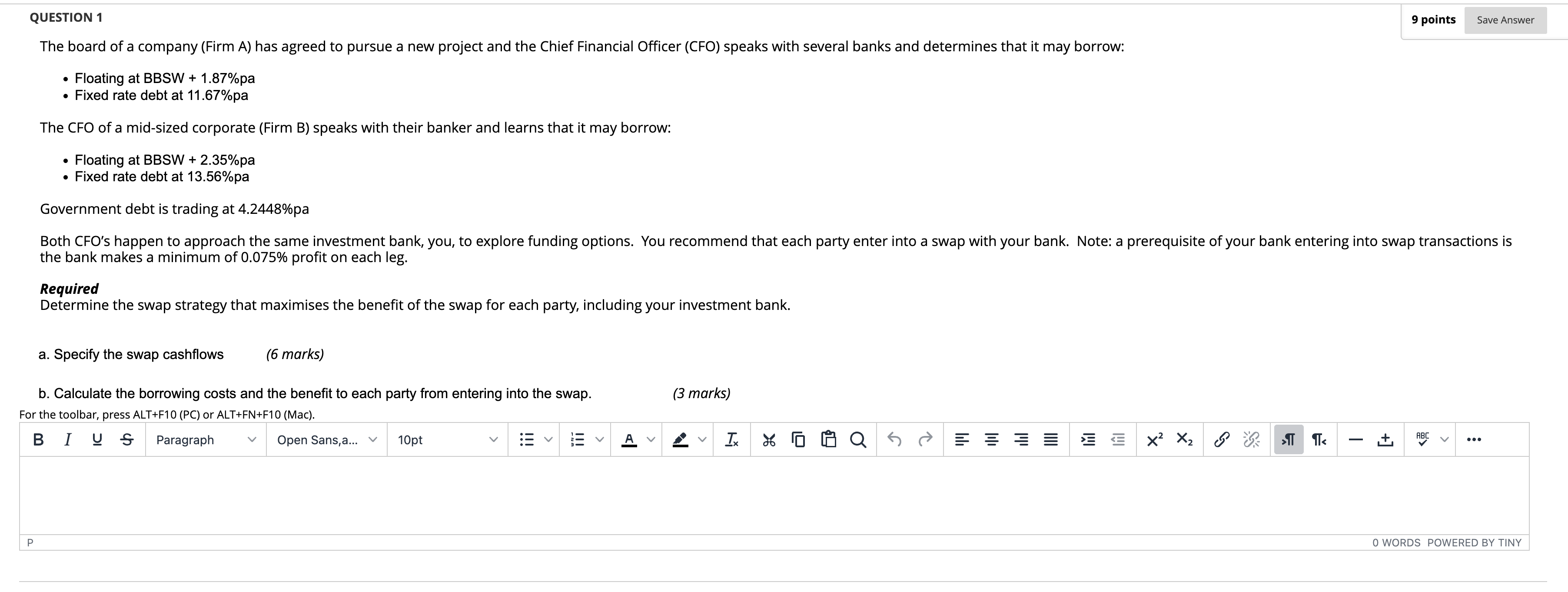 QUESTION 1 9 points Save Answer The board of a