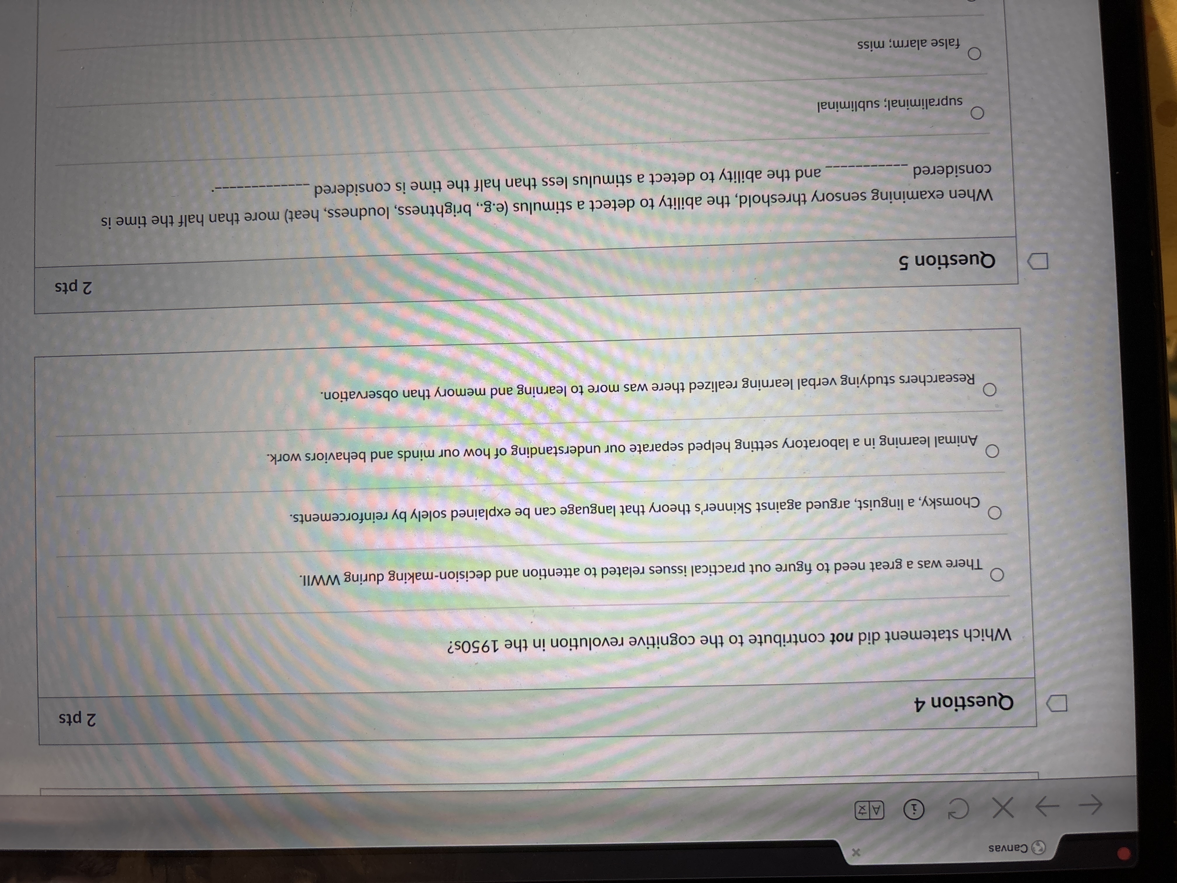 answer Canvas < - X C H A Z D Question 4 2 pts