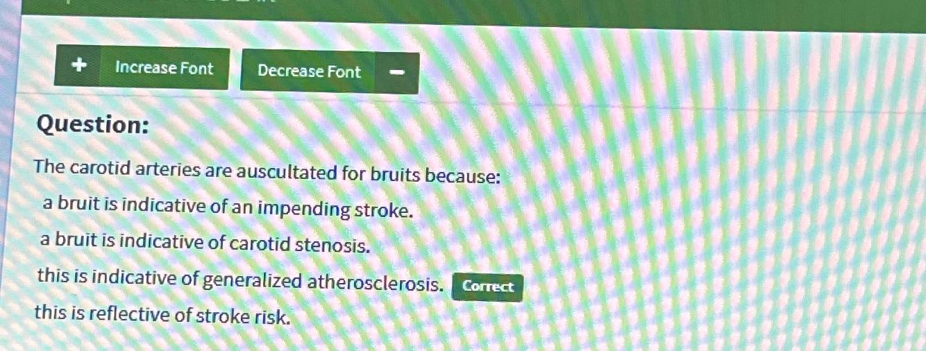 + Increase Font Decrease Font Question: The