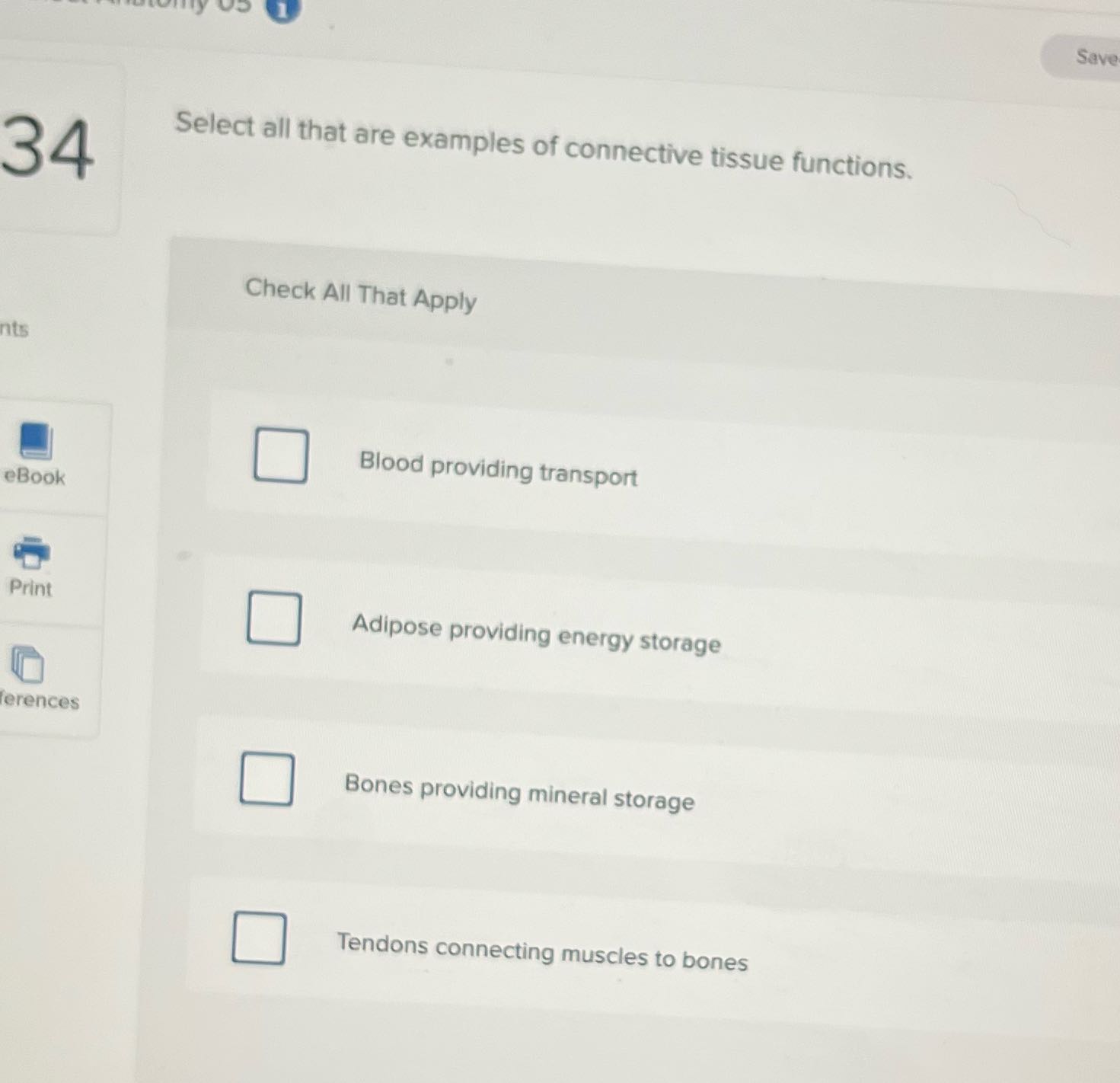 Save Select all that are examples of connective