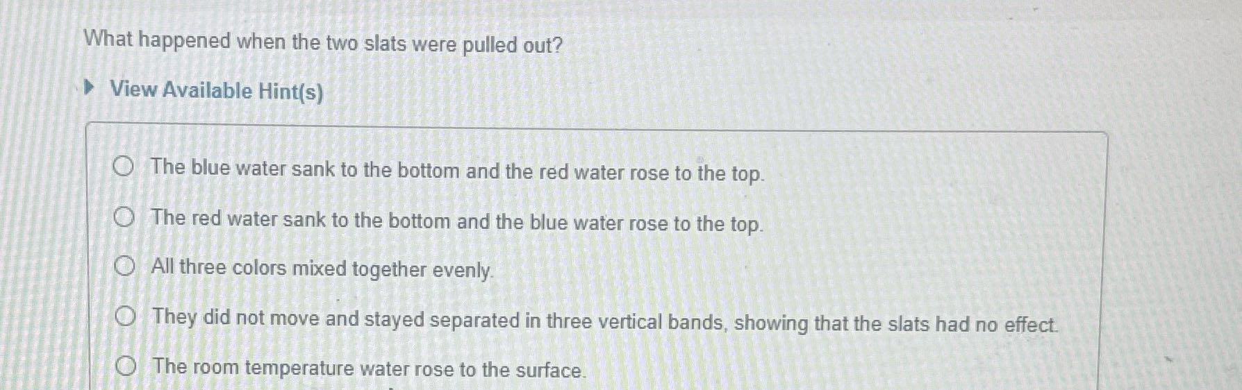 ? What happened when the two slats were pulled