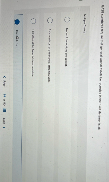 GASB standards require that general capital