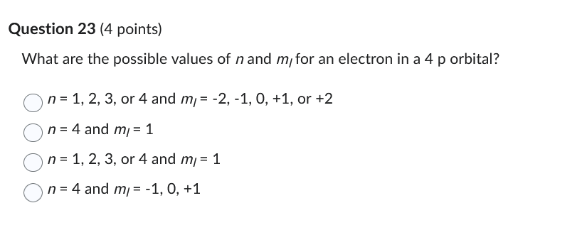 answer Question 23 (4 points) What are the