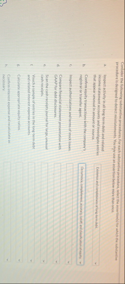 Consider the following substantive procedures.