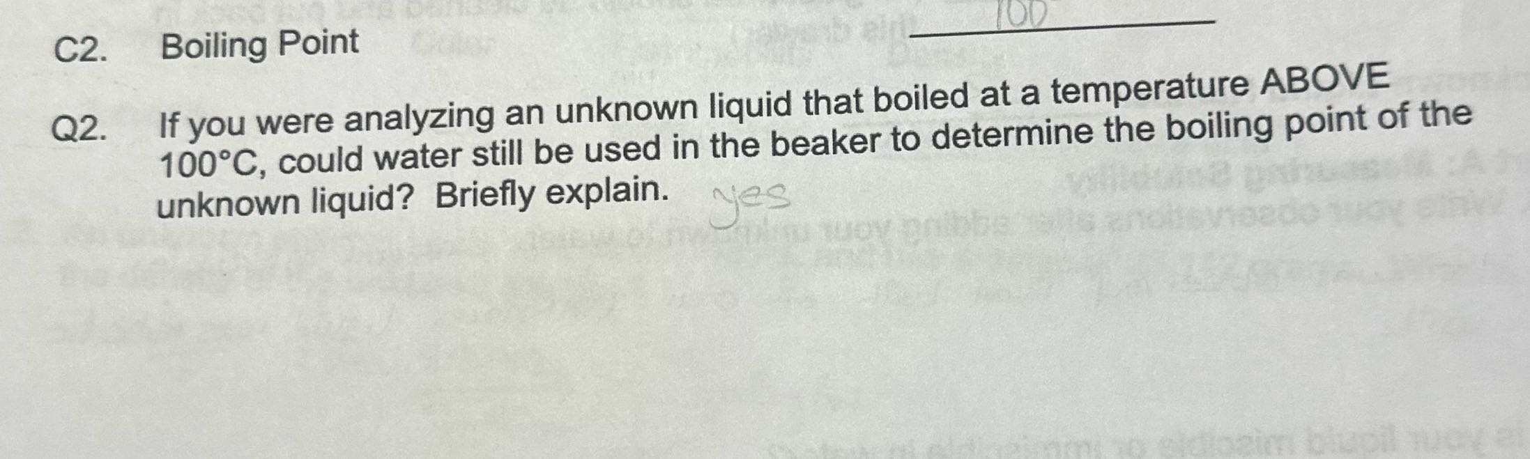 C2. Boiling Point Q2. If you were analyzing an