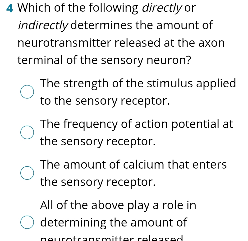 4 Which of the following directly or indirectly
