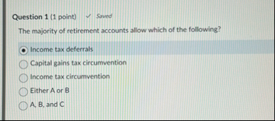 Question 1 ( 1 point ) Sowed The majority of