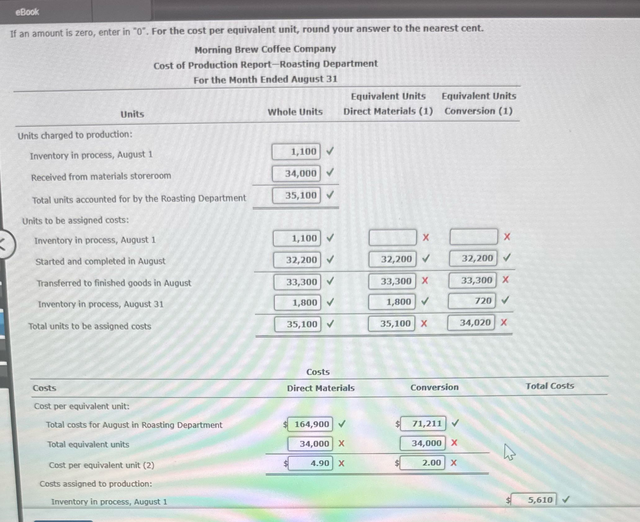 If an amount is zero, enter in "0". For the cost
