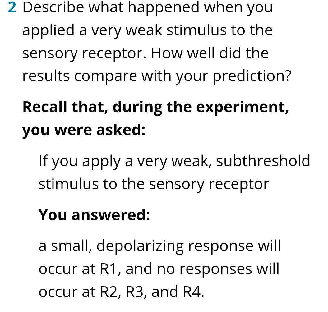 2 Describe what happened when you applied a very