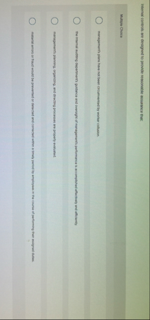 Internal controls are designed to provide