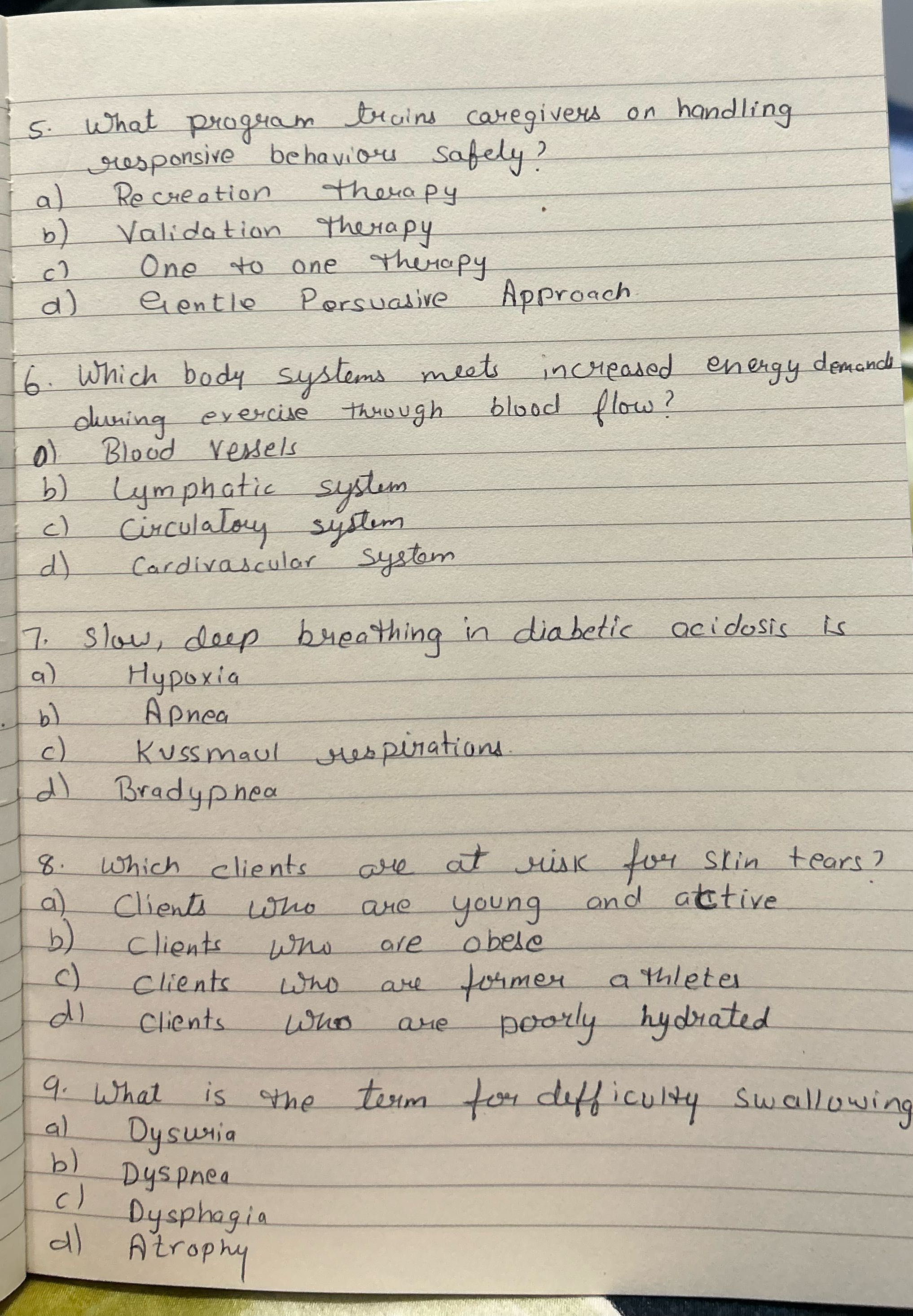 5. What program trains caregivers on handling