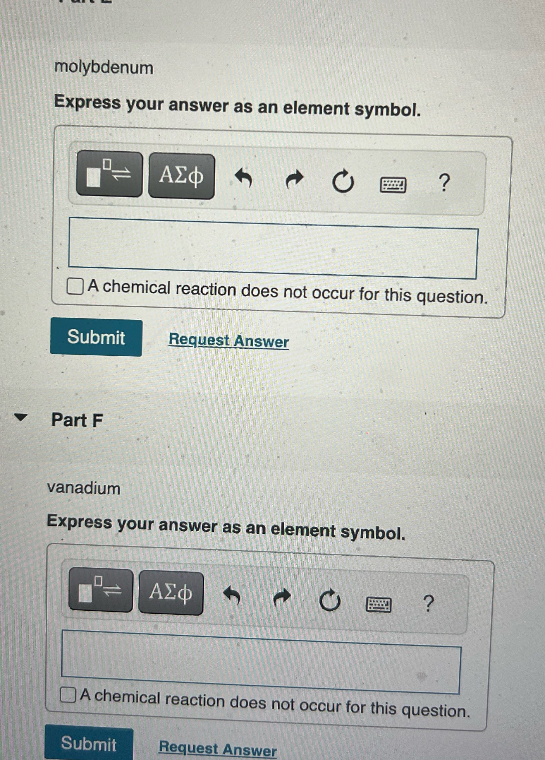molybdenum Express your answer as an element