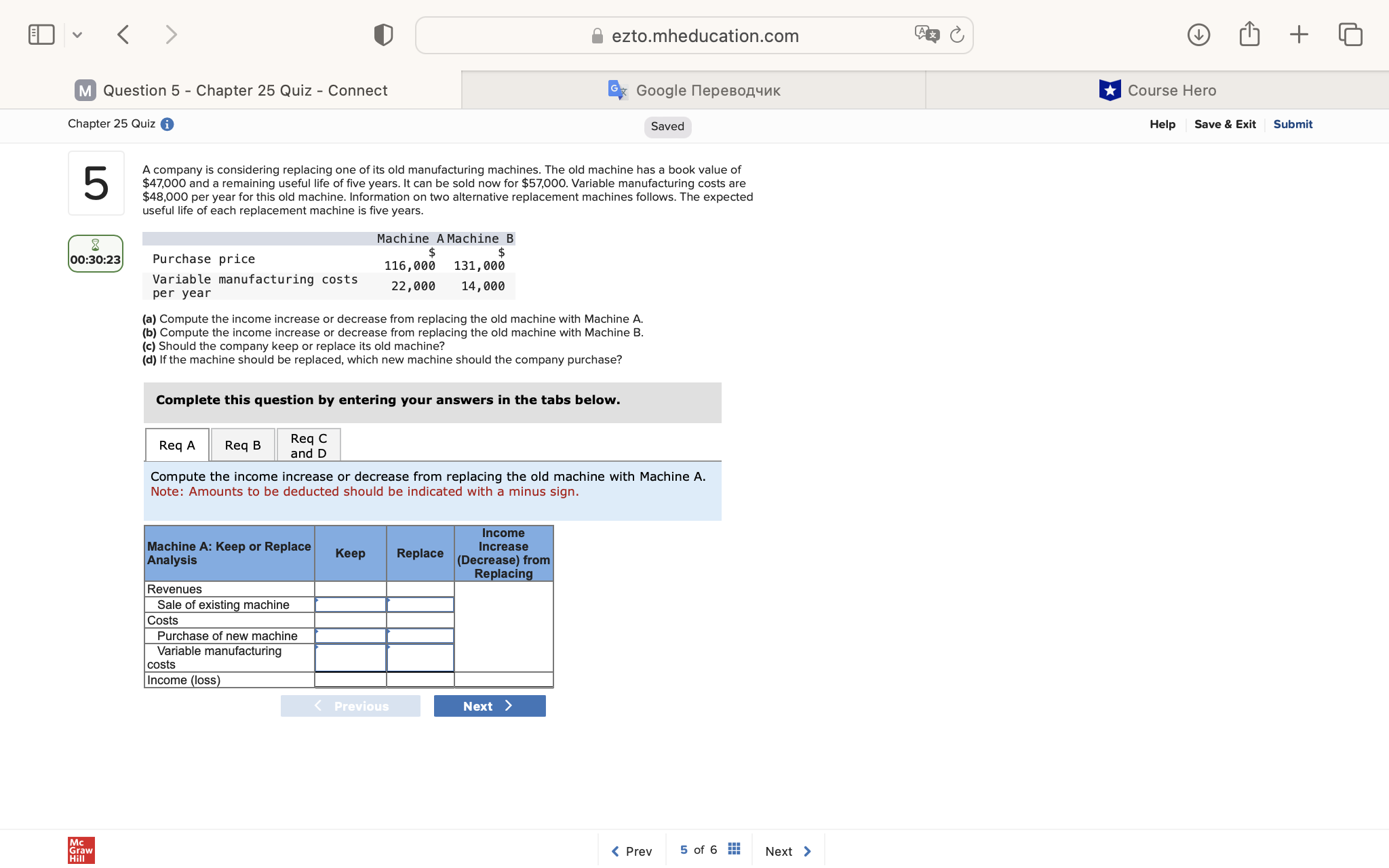 ezto.mheducation.com + G M Question 5 - Chapter