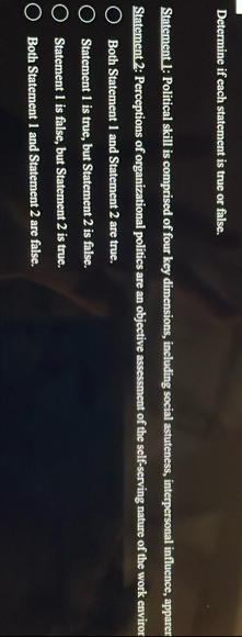 Determine if each statement is true or false.