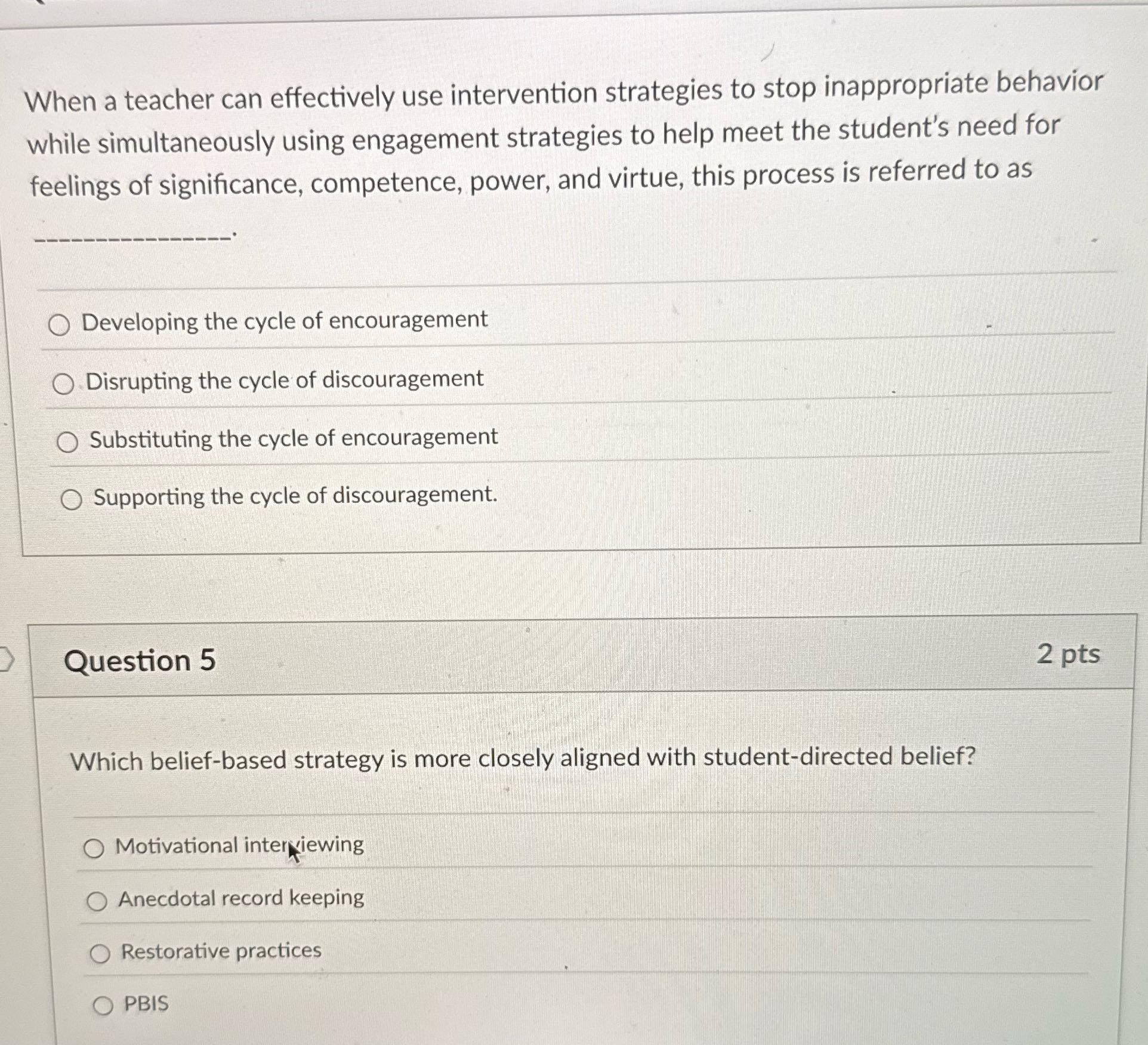 When a teacher can effectively use intervention