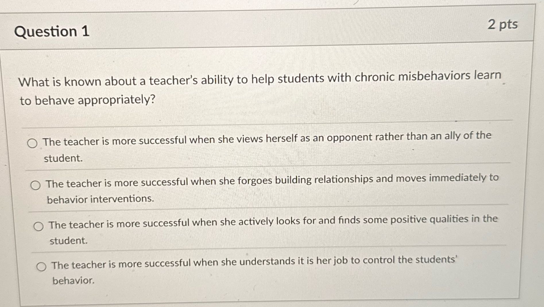 What is Question 1 2 pts What is known about a