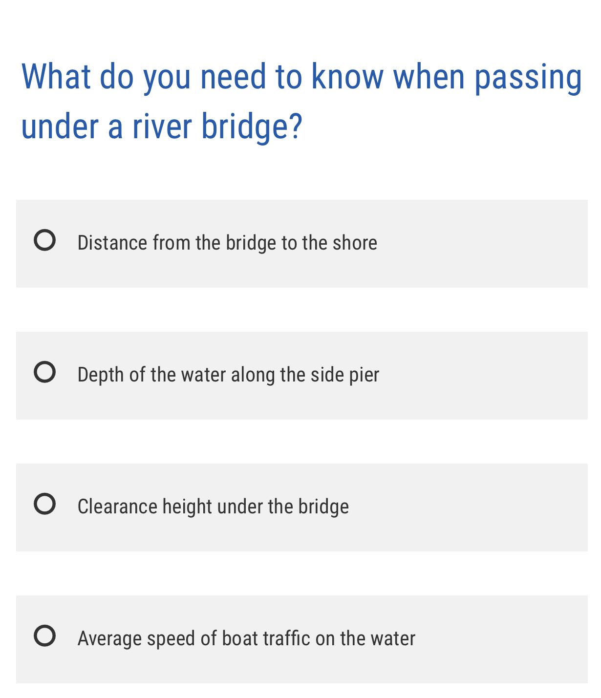 What do you need to know when passing under a