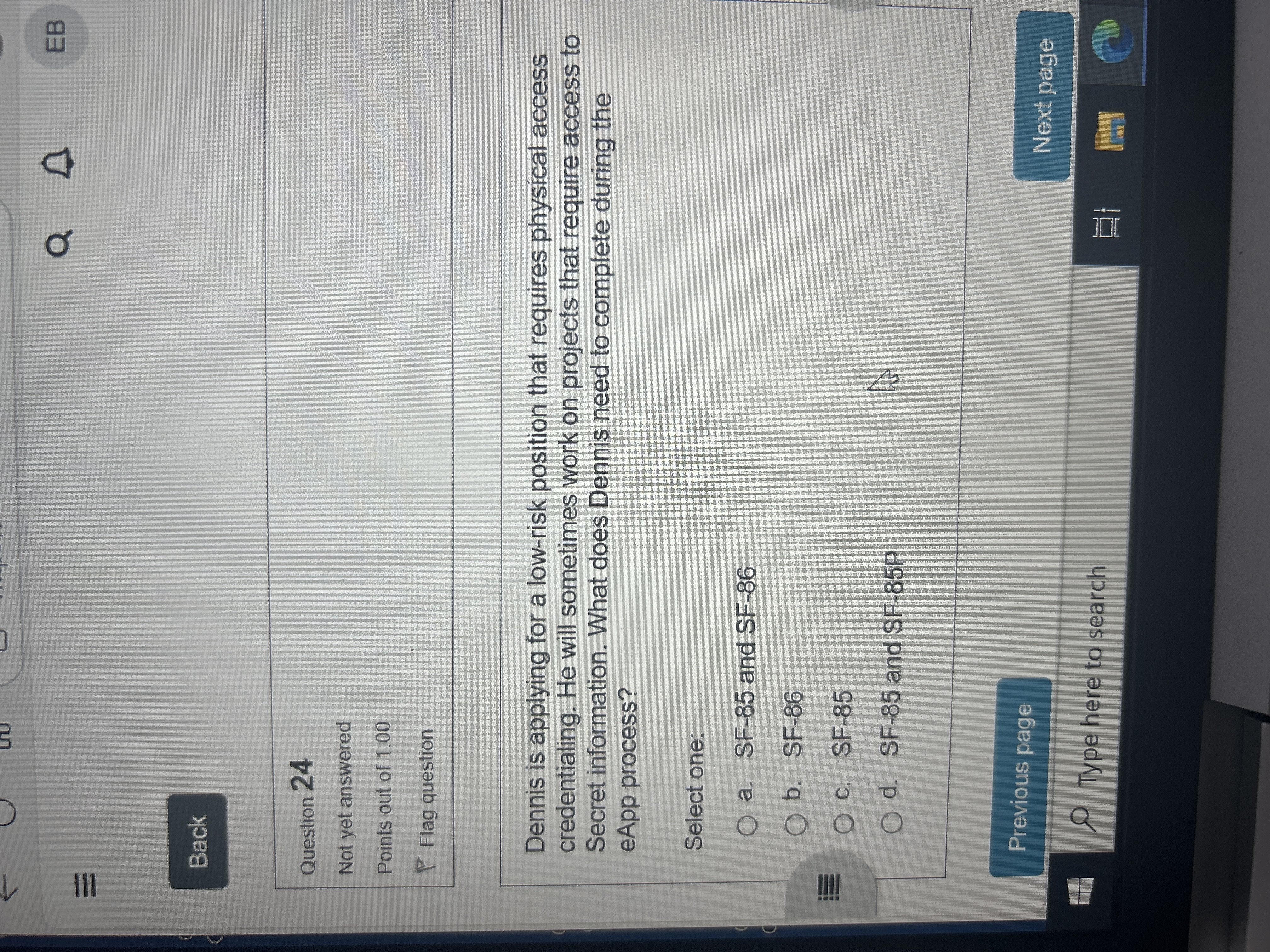 Answer it Q s EB Back Question 24 Not yet