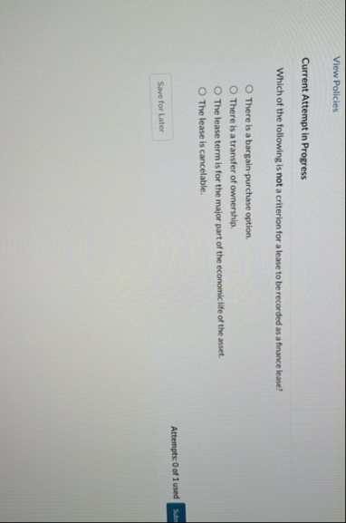 View Policies Current Attempt in Progress Which