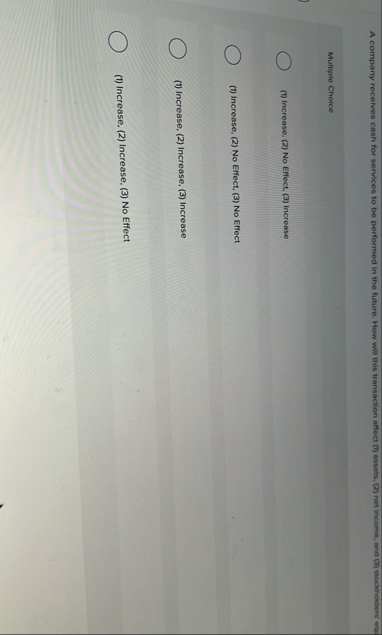 A company receives cash for services to be