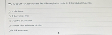 Which c o s O component does the following factor
