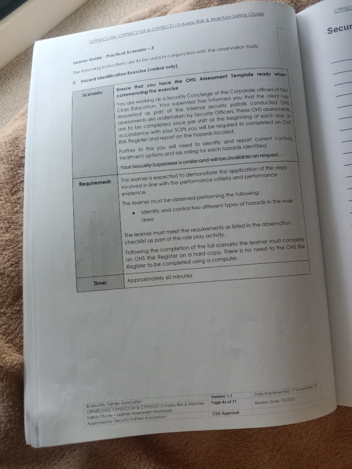 CPPSECRIO4. CEPSECR103 & CPPSEC21 13 Assess Risk