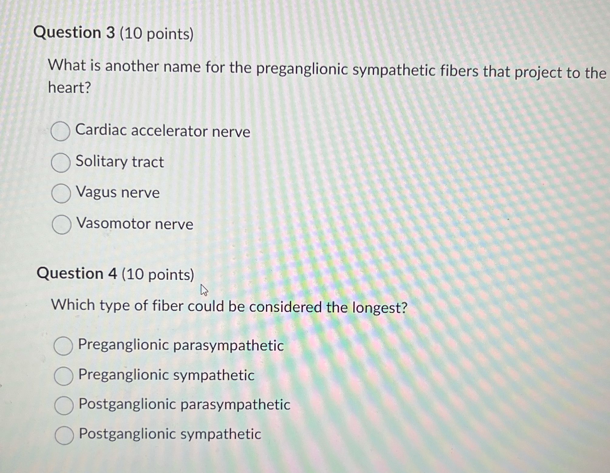 Question 3 (10 points) What is another name for