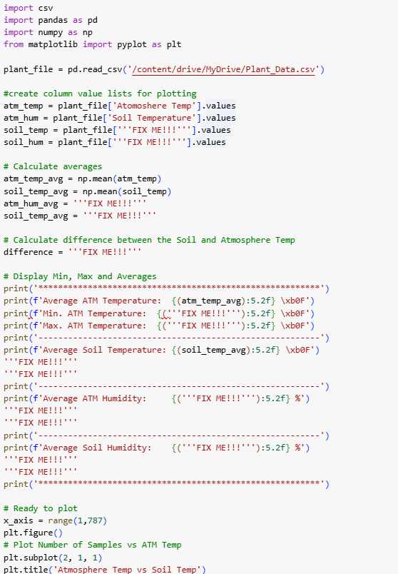 Modify the code below to: 1. Read Soil Humidity,