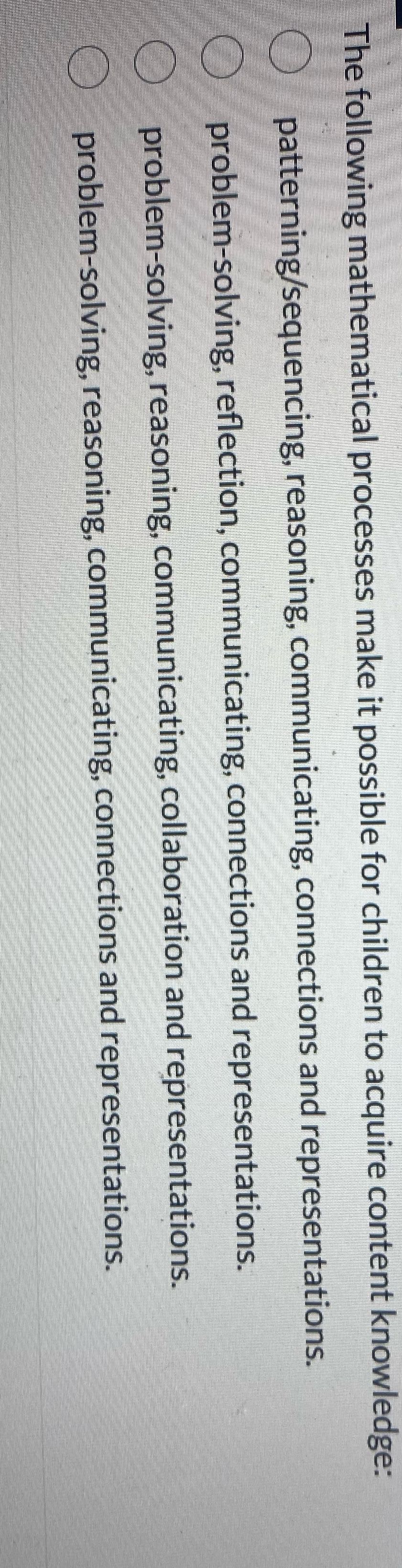 Need answers The following mathematical processes