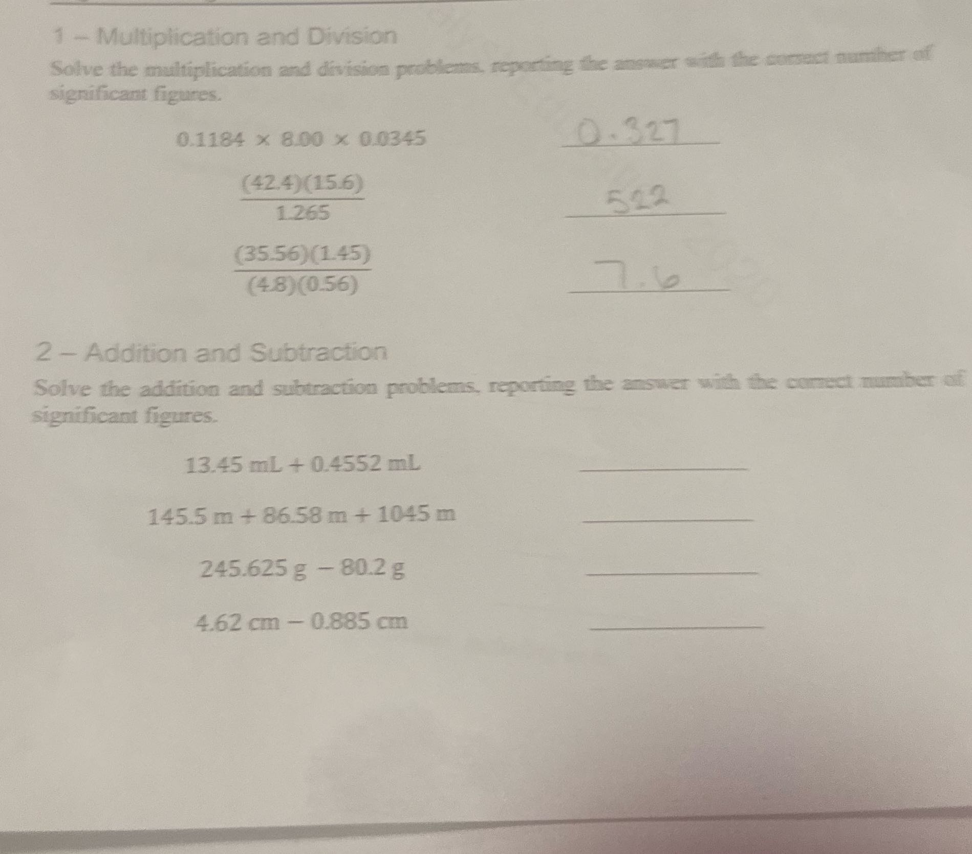 Continue 1 - Multiplication and Division Solve
