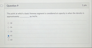 Question 9 1 pts The point at which a basic