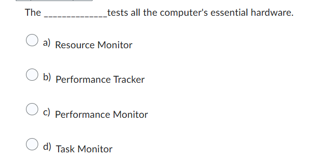 answer tests all the computer's essential