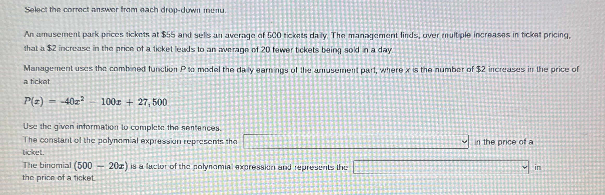 Select the correct answer from each drop-down