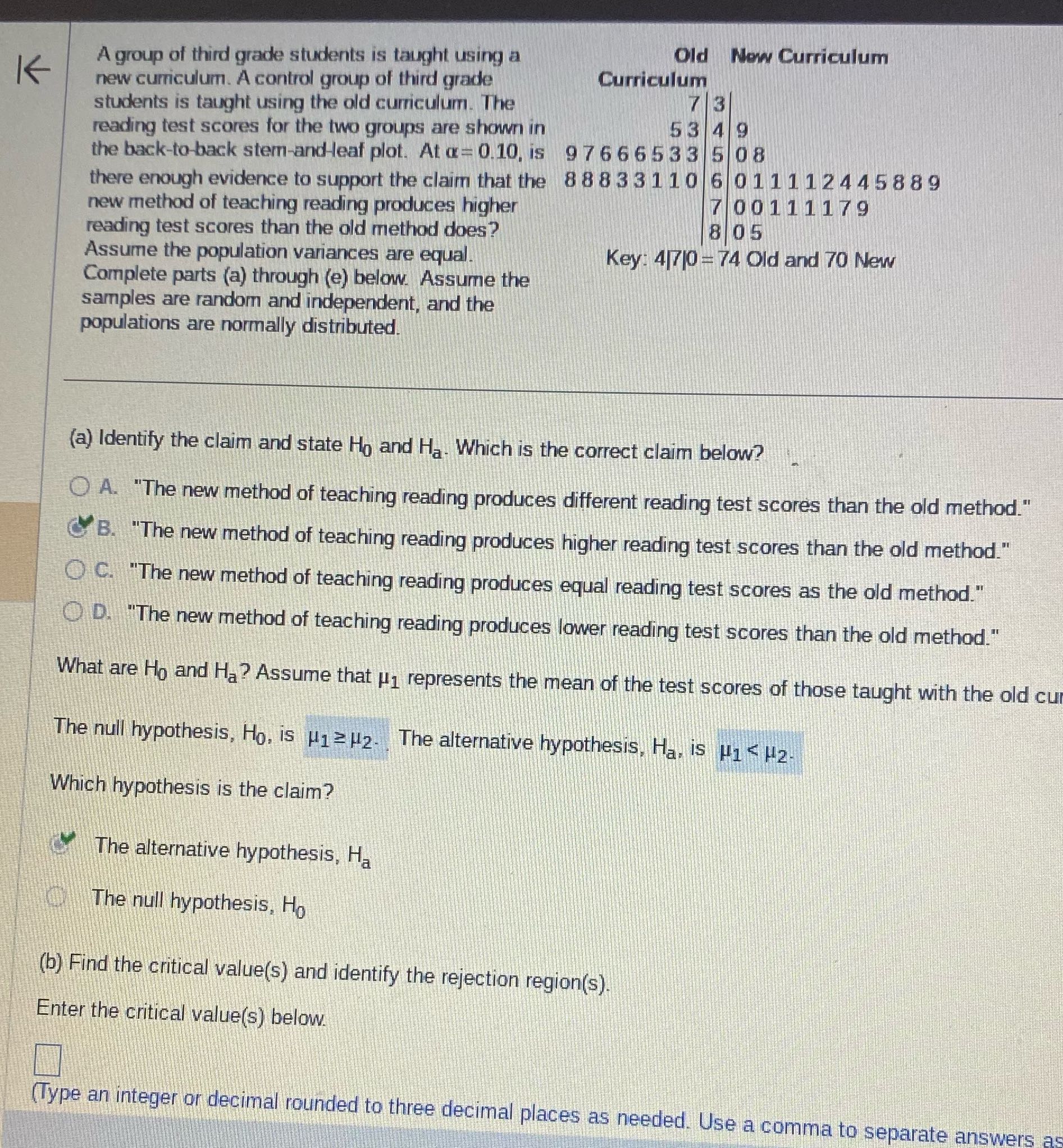 A group of third grade students is taught using a