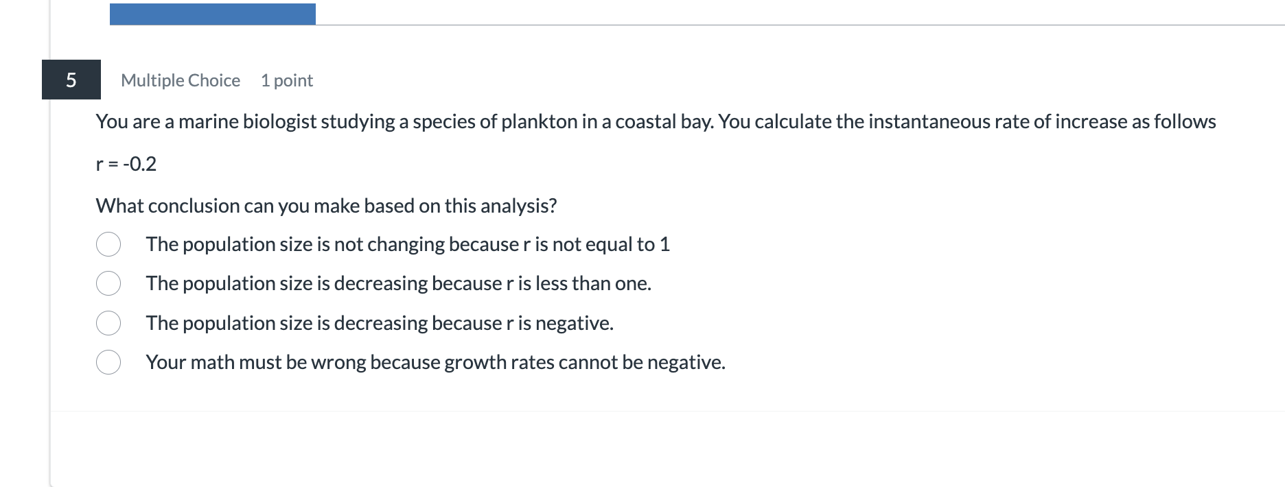 answer | 5 | Multiple Choice 1 point You are a