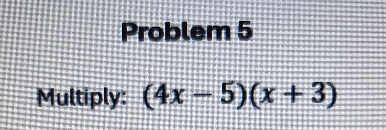 Create a new unique problem that contains the