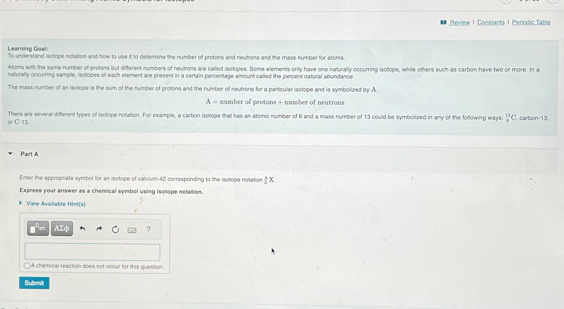 Review | Constants | Periodic Table Learning