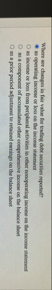Where are changes in fair value for trading debt