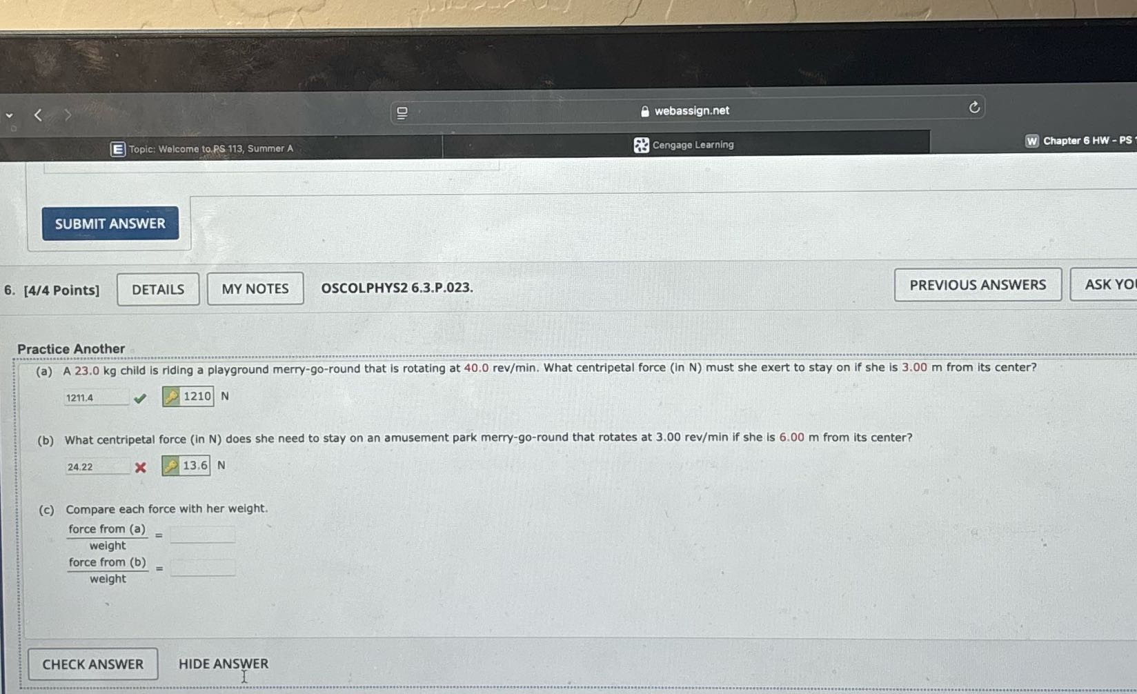webassign.net E Topic: Welcome to PS 113, Summer