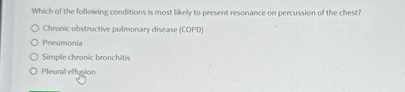 Which of the following conditions is most likely