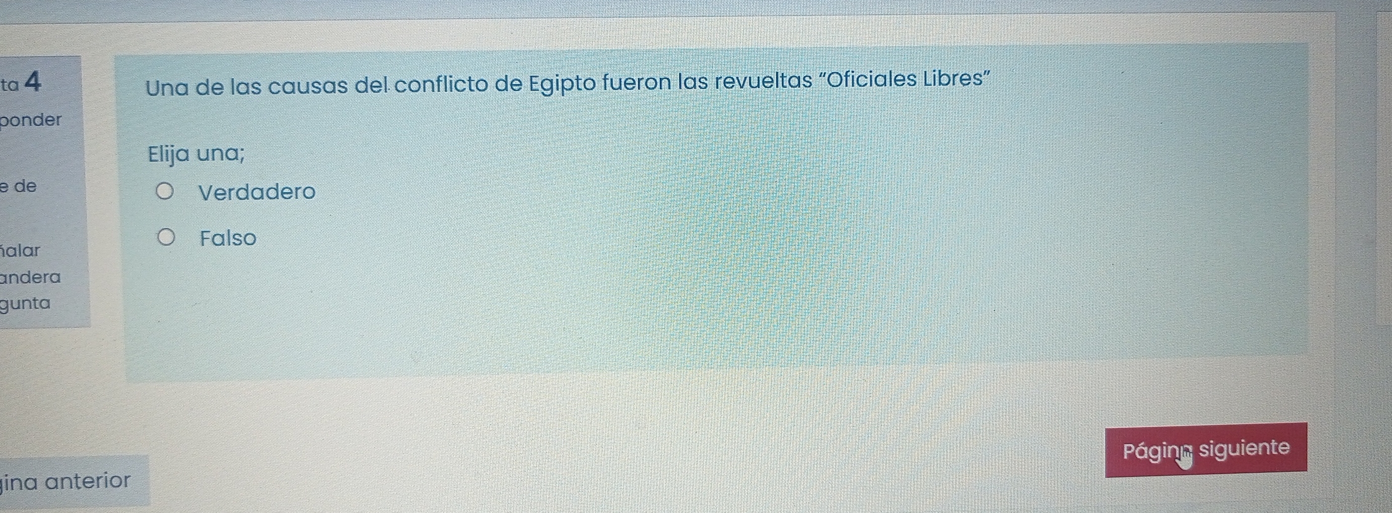 ta 4 Una de las causas del conflicto de Egipto