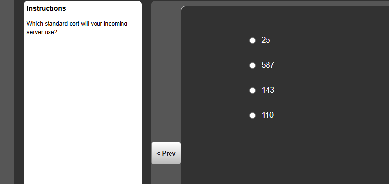 answer Instructions Which standard port will your