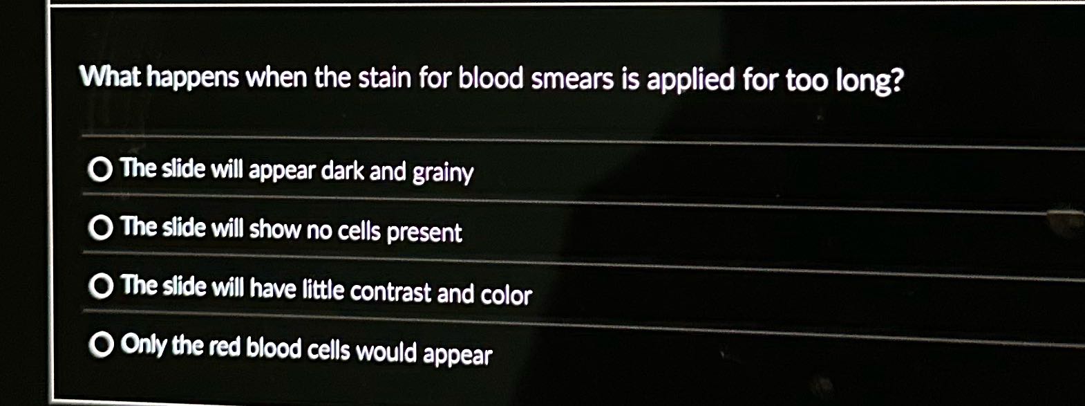 What happens when the stain for blood smears is