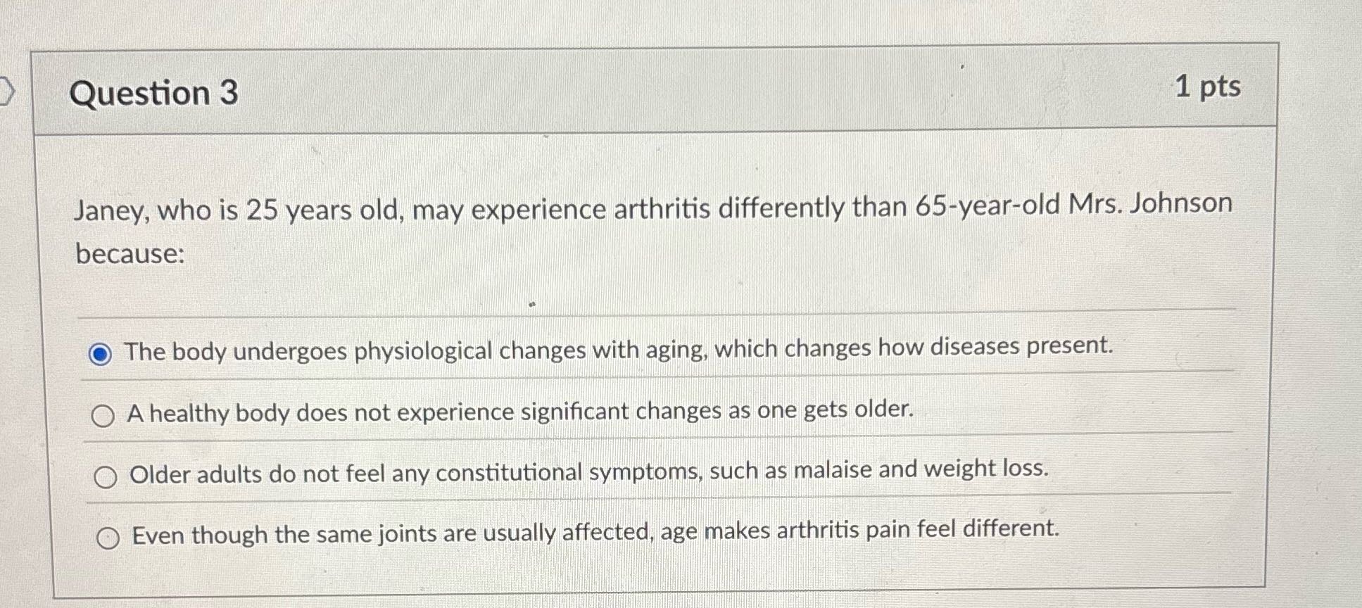 Question 3 1 pts Janey, who is 25 years old, may