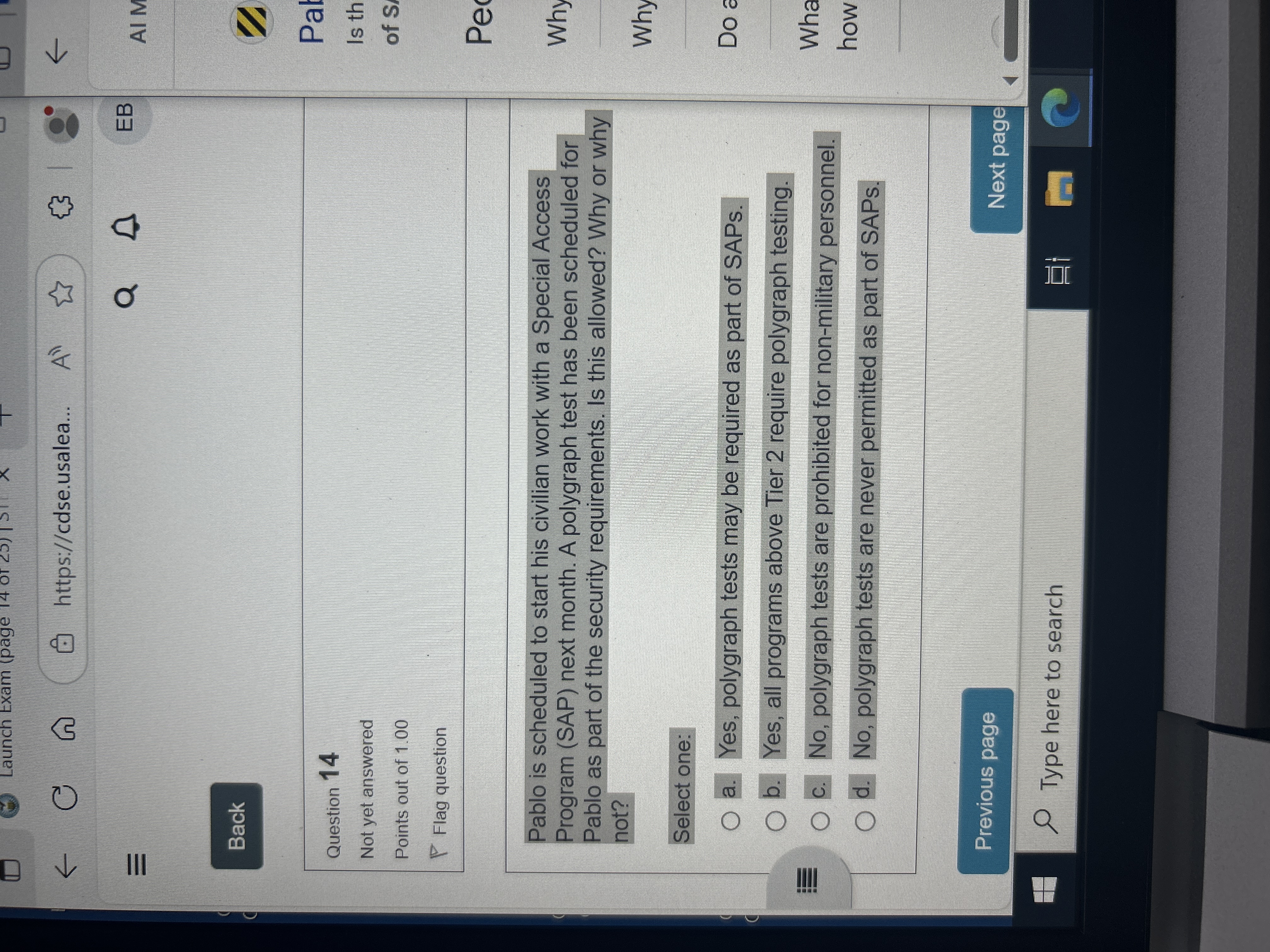 Answer Launch Exam (page 14 G