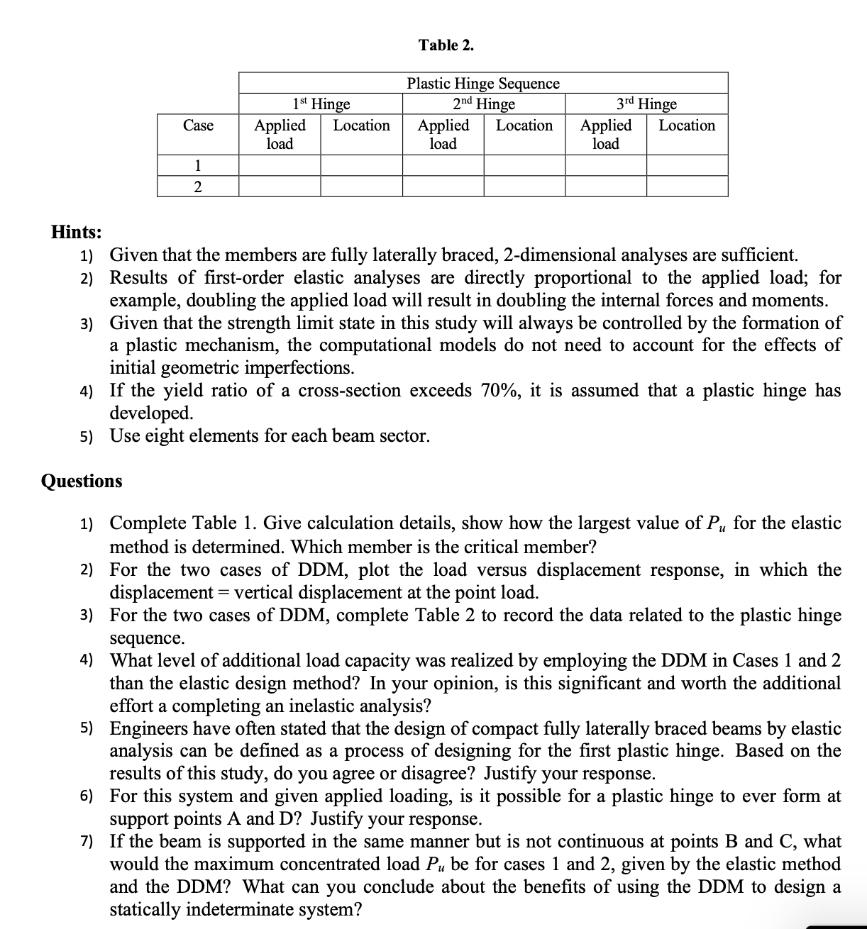 CIVL5266 Steel Structures - Stability Assignment