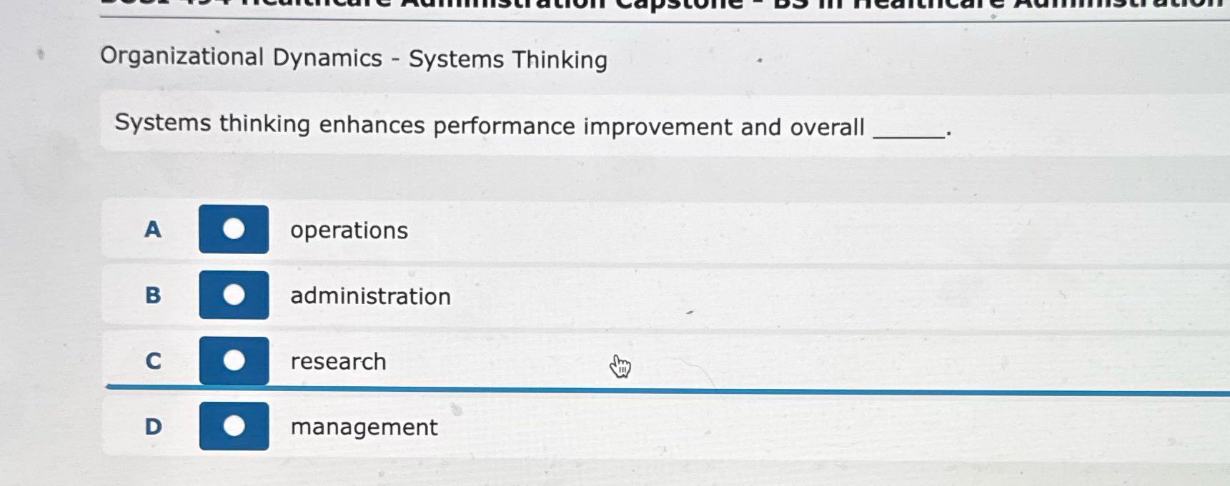 Organizational Dynamics - Systems Thinking